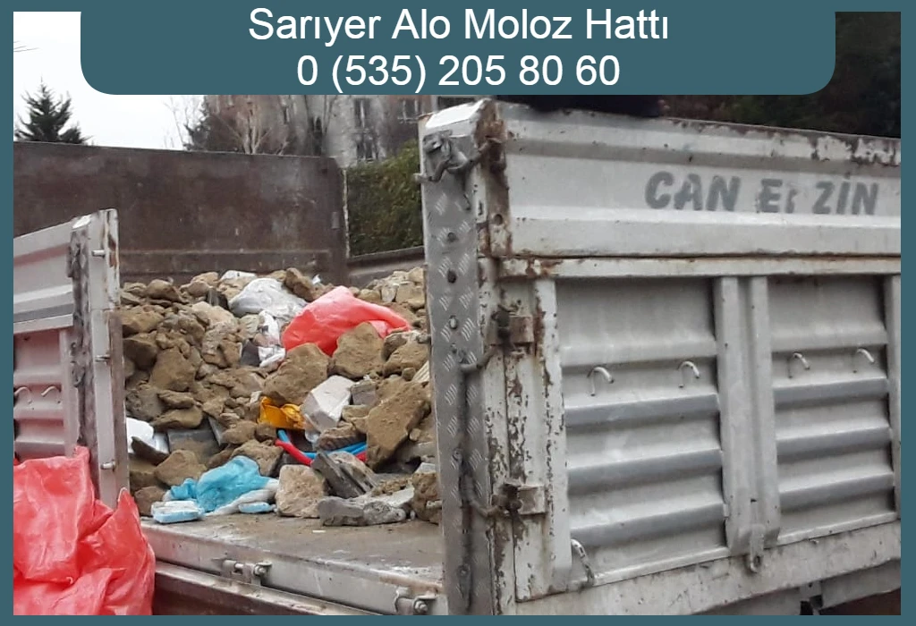 Sarıyer alo moloz hattı için molozla dolu kamyon kasası.