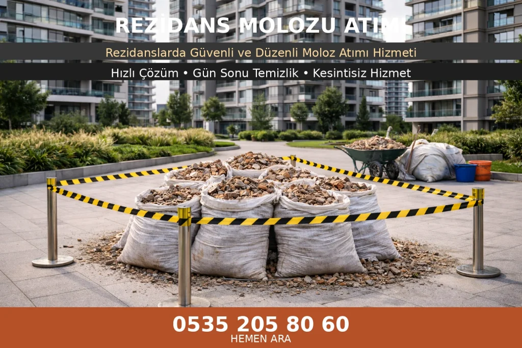 Rezidans molozu atımı hizmeti – rezidanslarda daire tadilatları sonrası oluşan çuvallı inşaat molozlarının güvenli şekilde toplanması